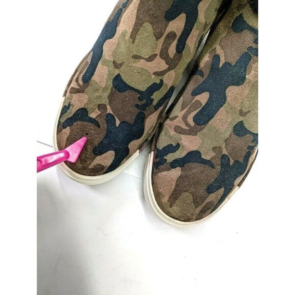 J/SLIDES Womens Size 8 Camo Boot Sneaker Faux Fur Real Suede  Victory Zip Sides - Picture 8 of 12